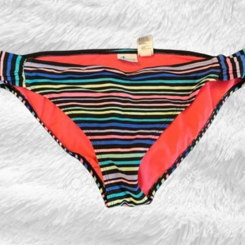 California Waves bikini bottom, size XL, multi-colored neon